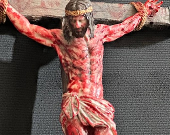 Jesus/The Passion of Christ/Hand-painted Crucifix/Catholic Faith/Jesus/Flagellation of Jesus/