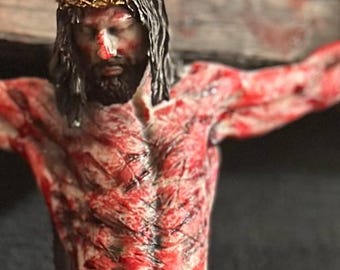 Jesús/La Pasión de Cristo/Crucifijo pintado a mano/Fe católica/Jesús/Flagelación de Jesús/Escultura de mármol/Gólgota