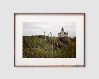 Bandon Oregon Photography, Coquille Lighthouse Print, Oregon Coast Wall Decor, Lighthouse Art, PNW Beach Decor, Pick Your Size