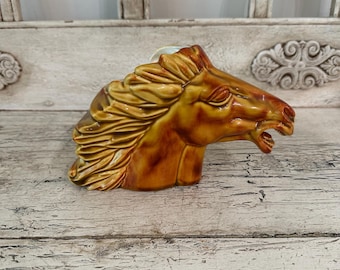 Vintage Horse Planter - Signed - Small, Colorful Planter - Mid Century