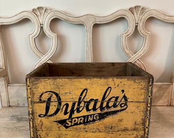 Vintage, Rustic Wooden Crate - Dybalas Beverages - Authentic Farmhouse Distressed Wooden Box