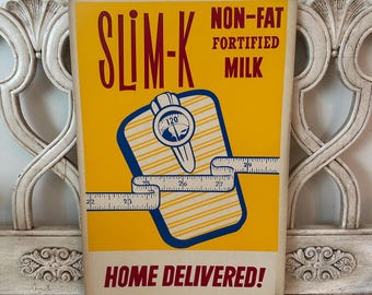 Vintage Grocery Store Advertising Poster - Vintage Milk Sign - Advertising Sign - Authentic