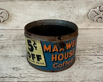ヴィンテージ コーヒー缶 - Maxwell House コーヒー缶 - 蓋なし