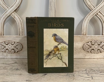Vintage Bird Book - Little Nature Library, 1925 - Pretty Color & Black and White Plates