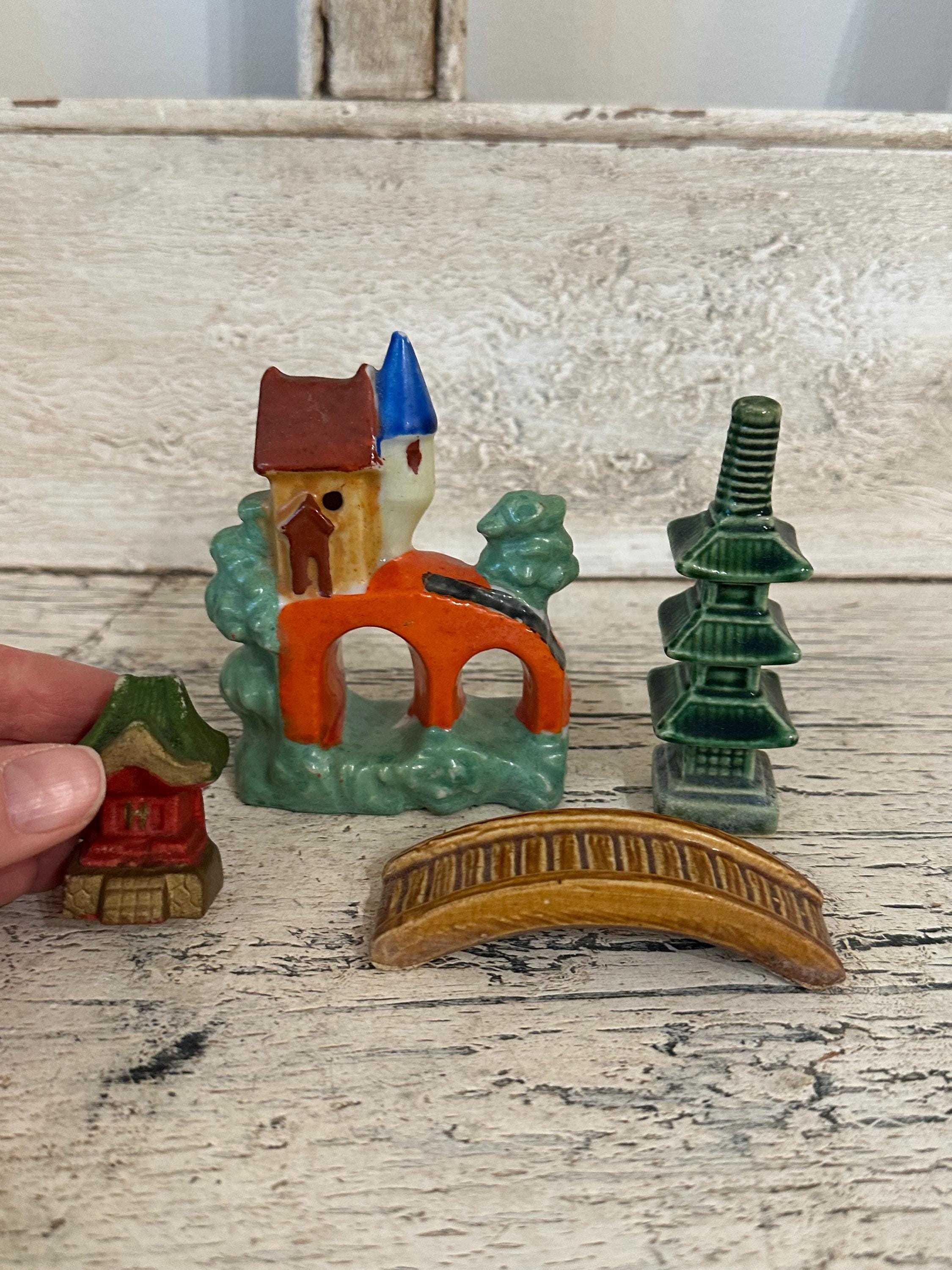 Vintage Aquarium Decorations - Japanese Garden Themed Lot
