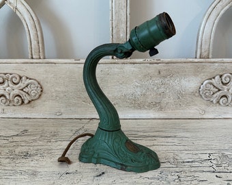 Antique 1930s Desk Lamp - Needs Rewiring - Beautiful, Original Green Paint