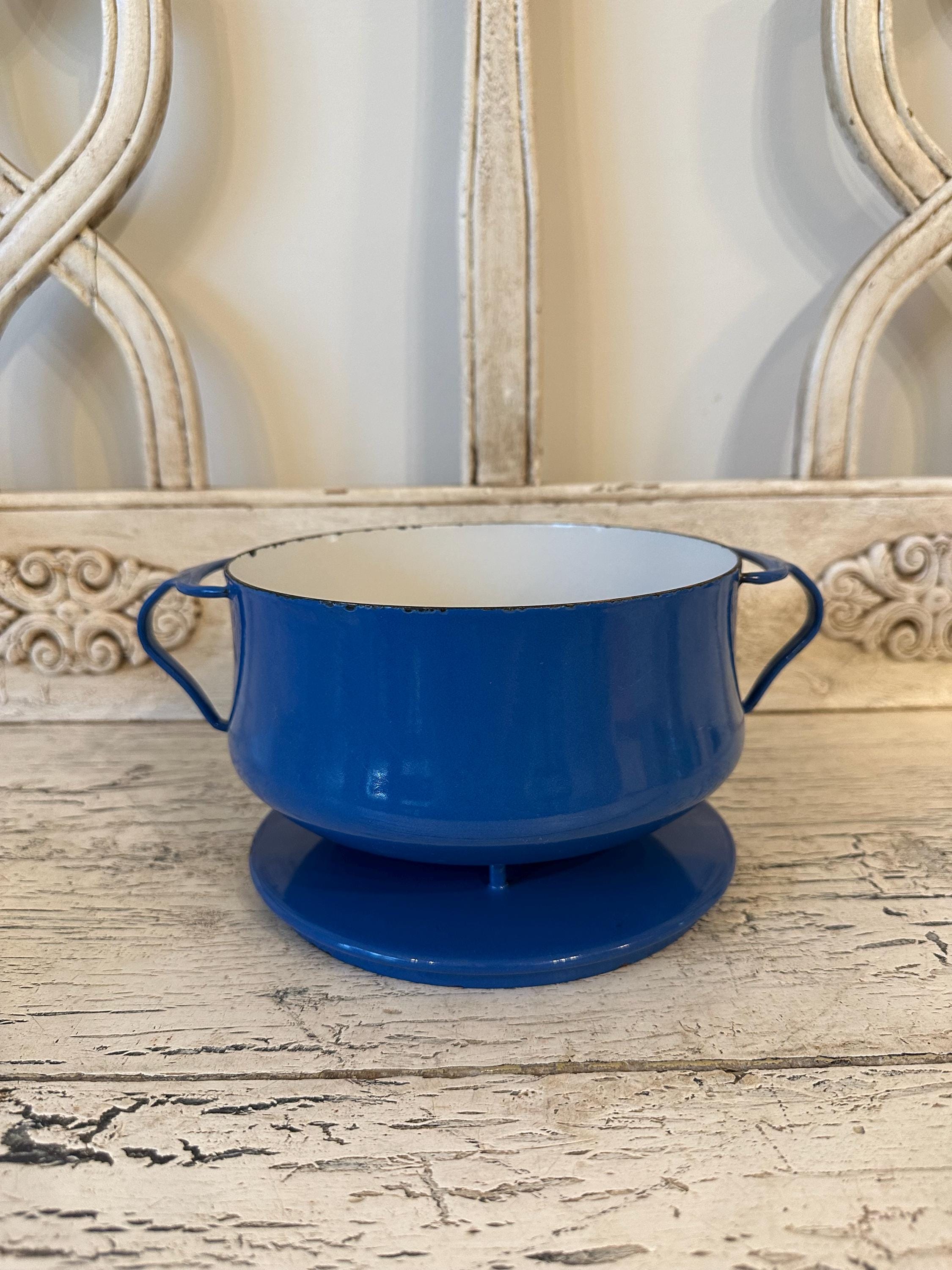 DANSK Købenstyle 水色　18センチ Small Dansk Kobenstyle Pot - Deep Blue - Lightly Distressed - 2 Qt