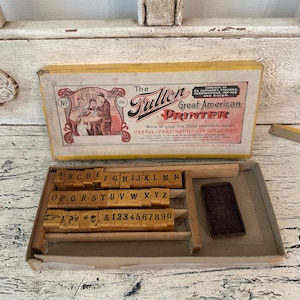 Vintage Rubber Stamp Set - Fulton No. 130 -  Complete Alphabet - Dusty and Rustic - late 1800&#39;s