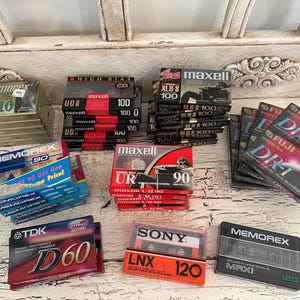 Lot of Vintage Cassette Tapes - Blank, Sealed - Unused Cassette Recording Tapes