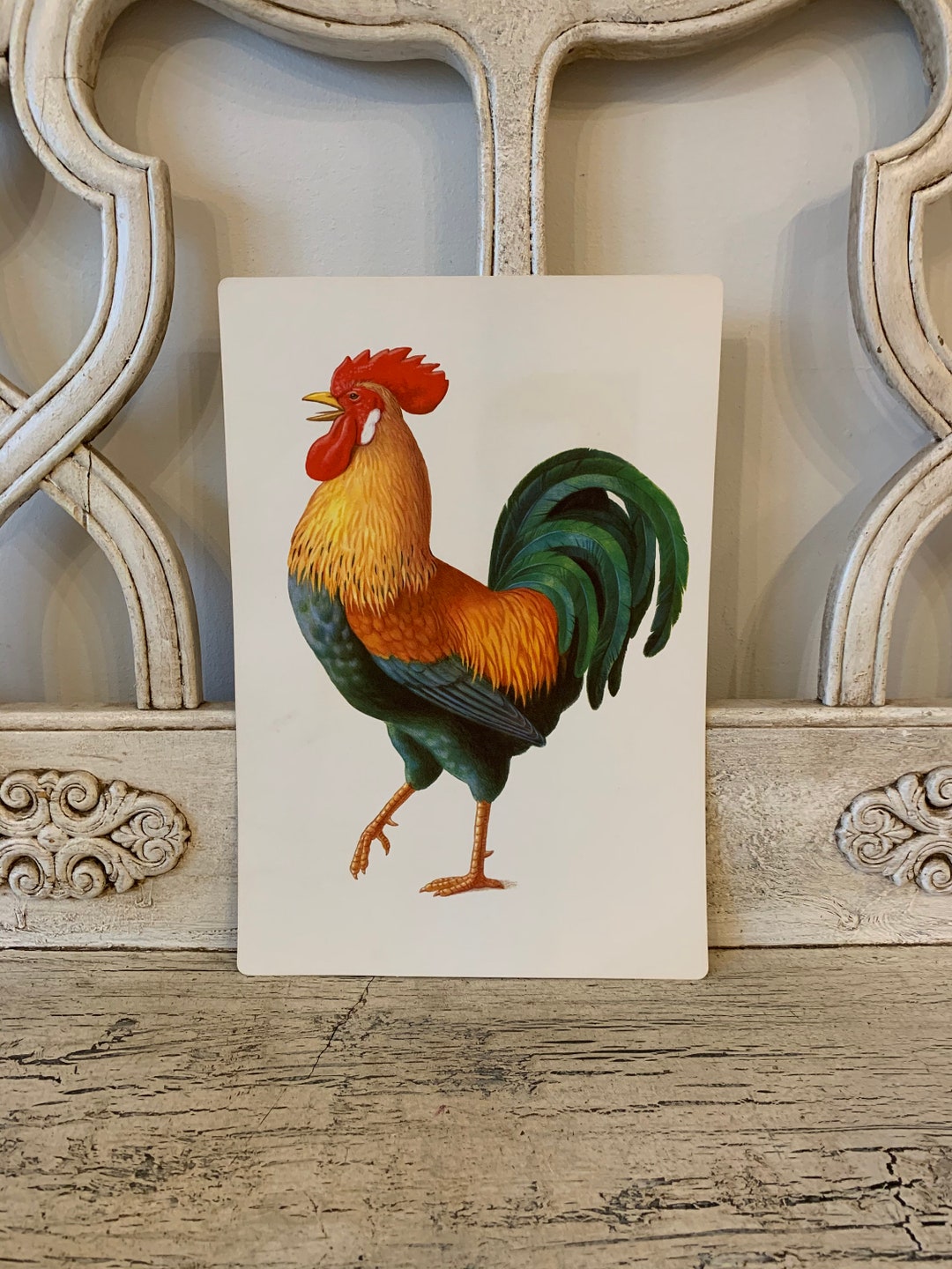 Vintage Alphabet Flash Card - Letter R Rooster - Picture Flash Card ...