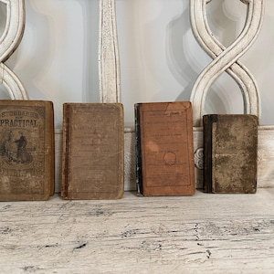 Antique School Reading and Math Textbooks  - 1840’s - 1860’s - Distressed Classroom Books