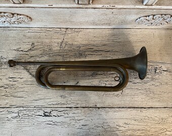 Vintage Trumpet or Bugle - Worn Distressed Patina - Great for Prop or Repurposing