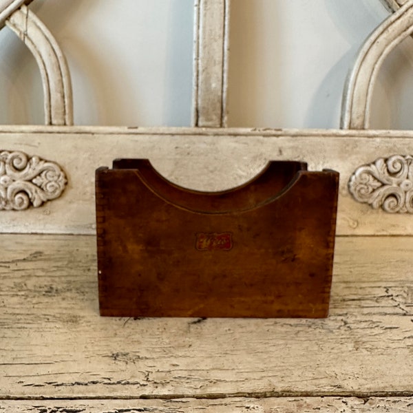 Vintage Wooden Weis Card Catalog File Box  - Open Top - Great for Wedding Cards, Bills or Photos