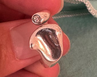 Vintage Tiffany Elsa Peretti Full Heart Ring With Diamond Vintage Tiffany Elsa Peretti Full Heart Ring With Diamond