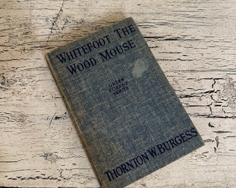 Whitefoot the Wood Mouse - Vintage Thornton Burgess Book - Vintage Tattered Children's Book