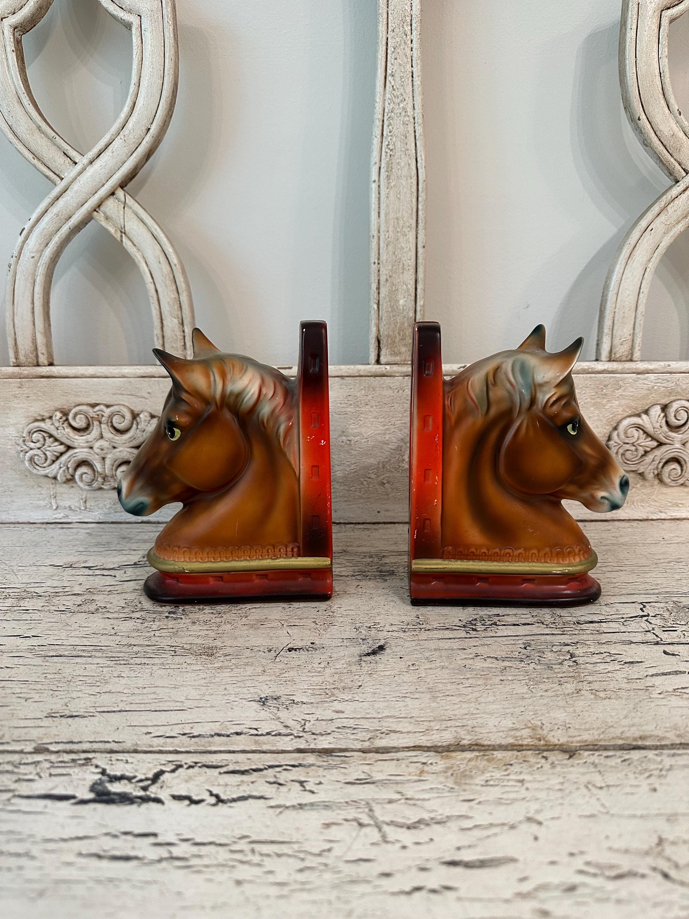 Vintage Horse Bookends - Norleans Japan 1950's - Equestrian