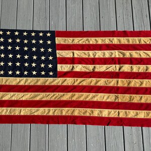Vintage 48 Star American Flag - 3 X 5 Ft - Beautifully Tattered