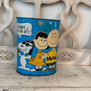 ごみ箱 Vintage PEANUTS Trash Can Vintage Peanuts Trash Can - Etsy
