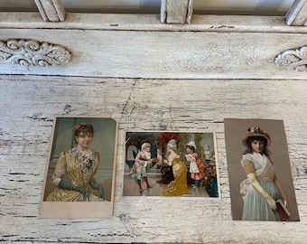 Antique Victorian Ephemera Lot - Advertising Trade Cards, Postcards