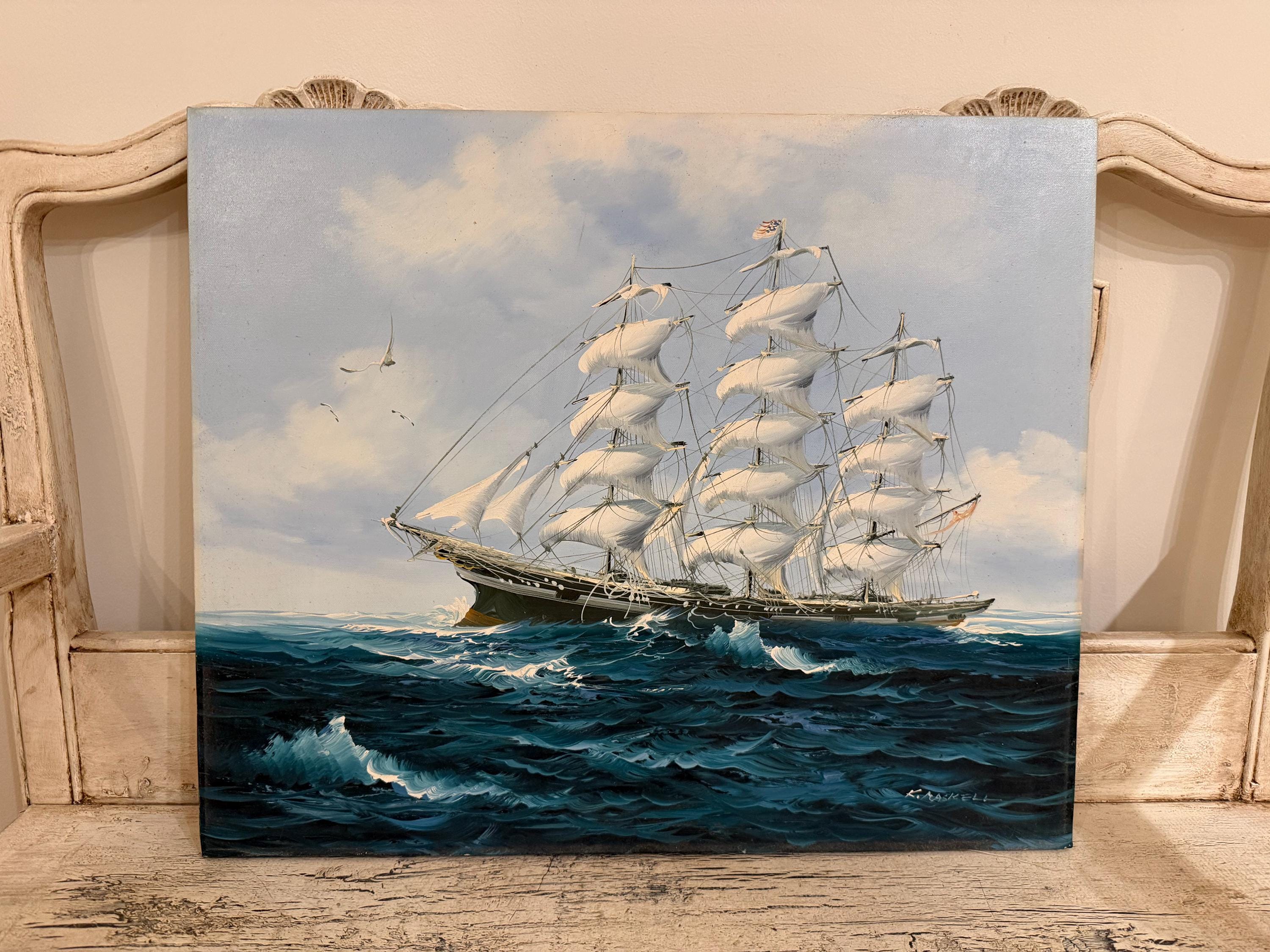 60s Ship Painting - Etsy