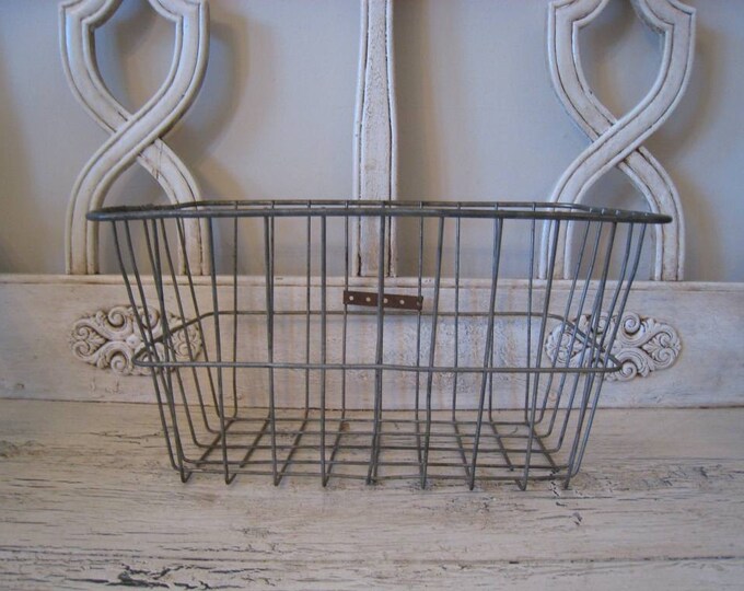 Vintage Wire Bike Basket Industrial Storage Etsy