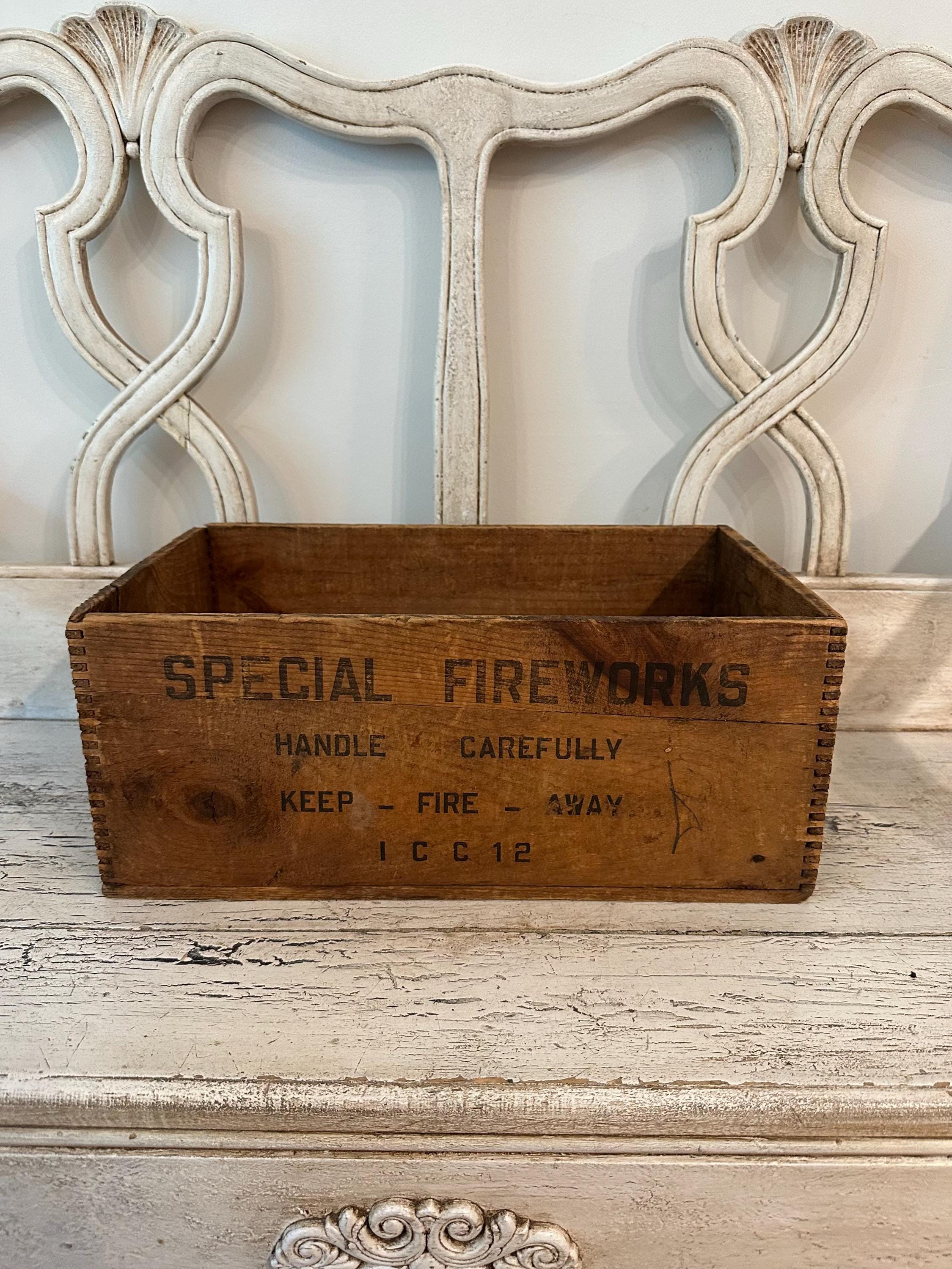 Vintage Rustic Wooden Box - Fireworks - Early 1900s - Rustic