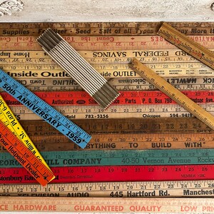 17 Vintage Wooden Yard Sticks and Rulers - Assorted Styles - Fun Advertising - Instant Collection of Rustic Yardsticks