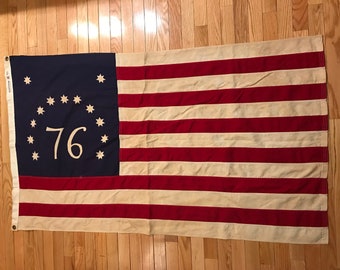 Bulldog 13州 星条旗 USA製　コットン ヴィンテージ Vintage Bicentennial American Flag - 1976 - Lightly