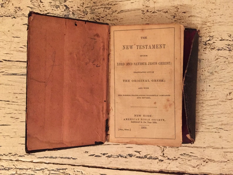 Antique Pocket Bible The New Testament 1869 Tiny Etsy