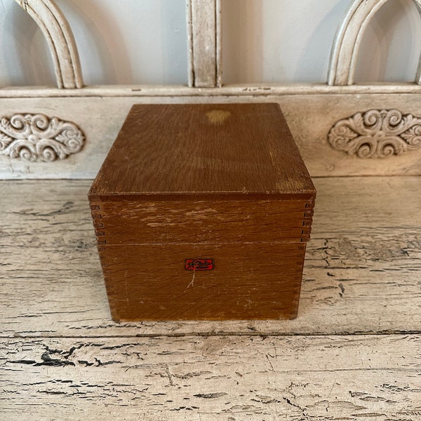 Vintage Wooden  Weis Card Catalog File Box - Large Size