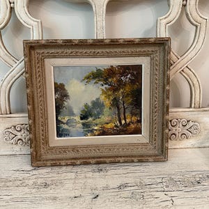 Vintage Landscape Painting - French Landscape - Signed - MCM 1950&#39;s