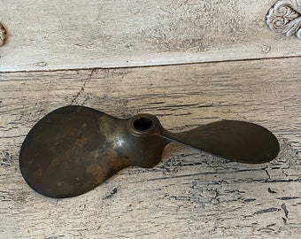 Vintage Brass Boat Propeller - Two Blade - Beautiful Patina - Rustic Nautical Decor