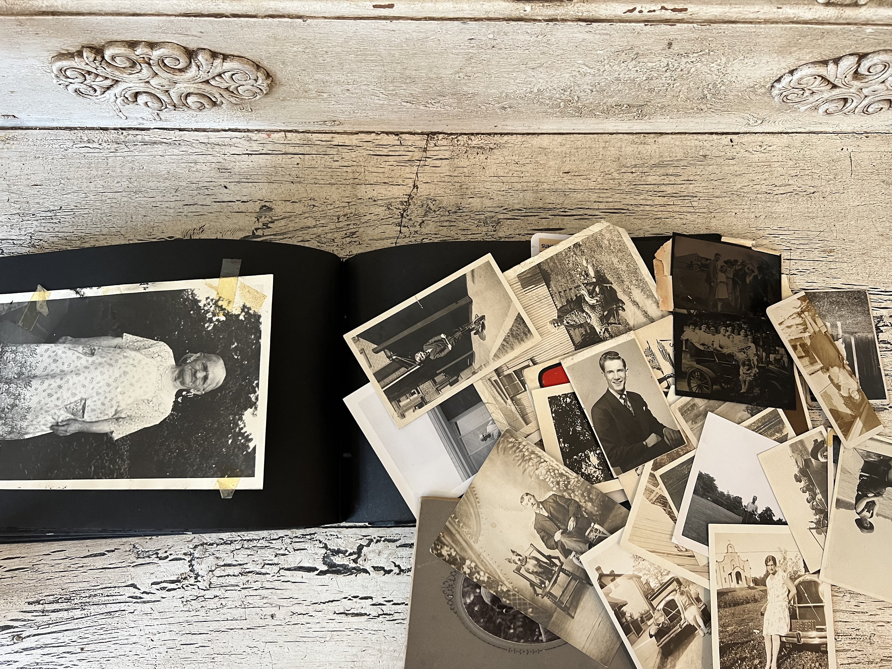 Vintage 1920s - 30s Photo Album -friends, Group Shots, Pets, Cars