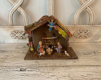 Small Vintage Nativity Set  - Rustic