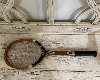 Vintage Wooden Tennis Racket - Distressed, Rustic Racket for Decor