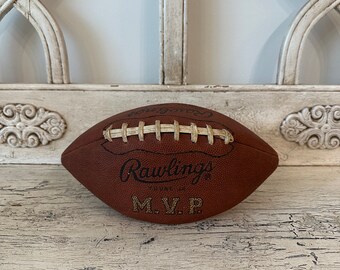 Vintage Youth Football - Rawlings MVP Steve Young - Distressed, Tattered - Game Room Decor