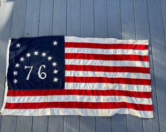 Vintage 76 Flag - Lightly Distressed -  Vintage Bennington American Flag - 100% Cotton