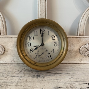 Vintage Seth Thomas Brass Ships Clock  - Works but Needs Fine Tuning