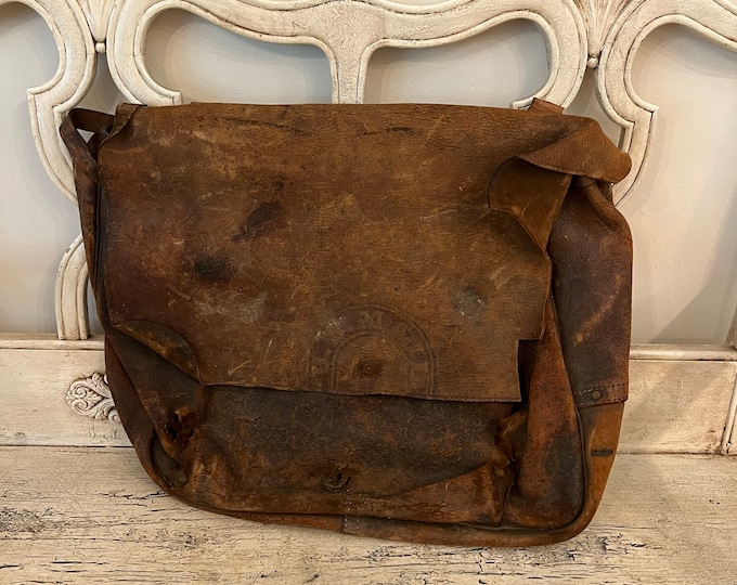Antique Leather US Mail Bag Distressed Leather 1800s Etsy