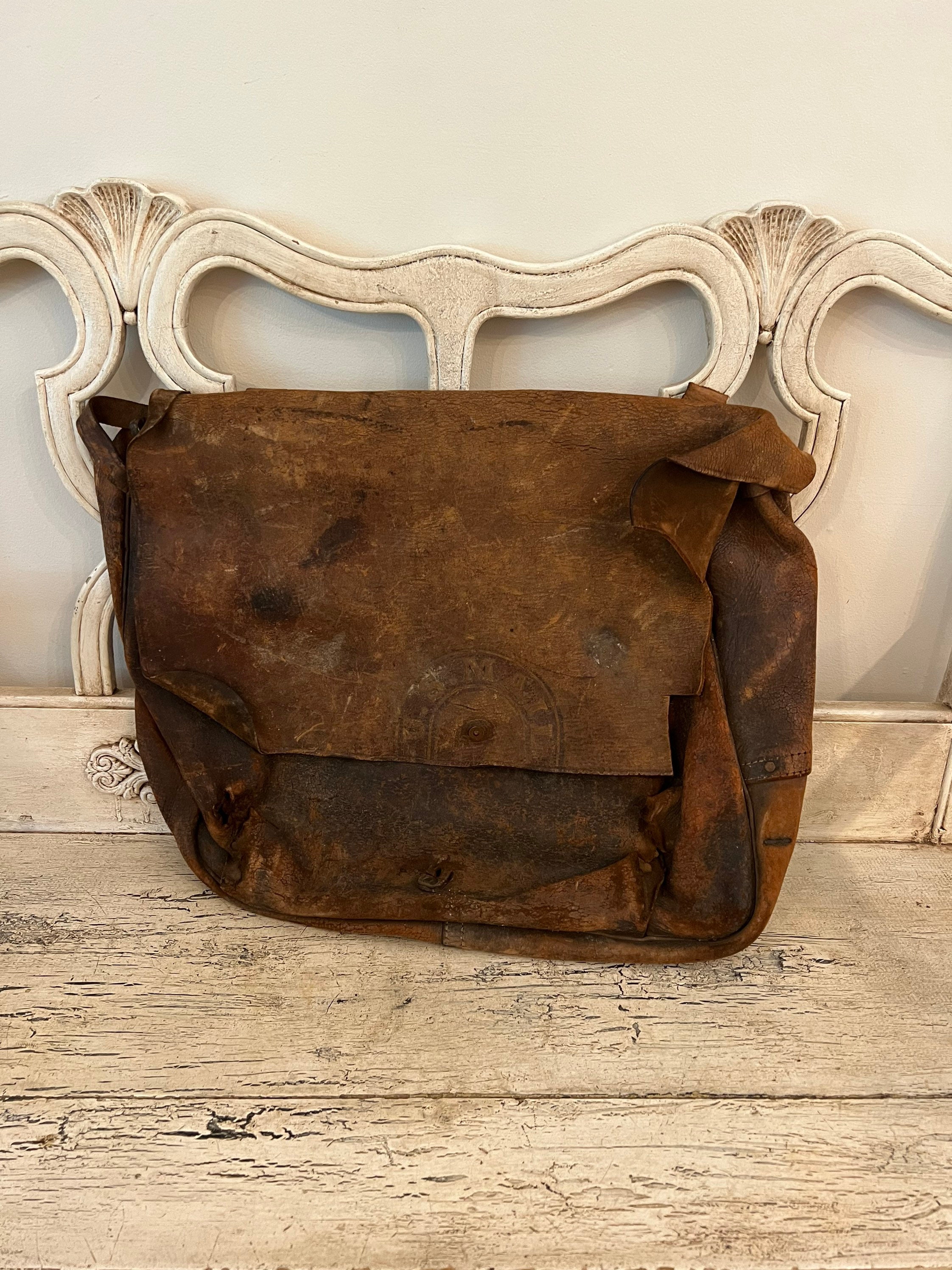 Antique Leather US Mail Bag Distressed Leather 1800s - Etsy