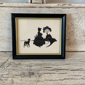 Petit imprimé silhouette vintage - effet légèrement vieilli - Wallace Nutting
