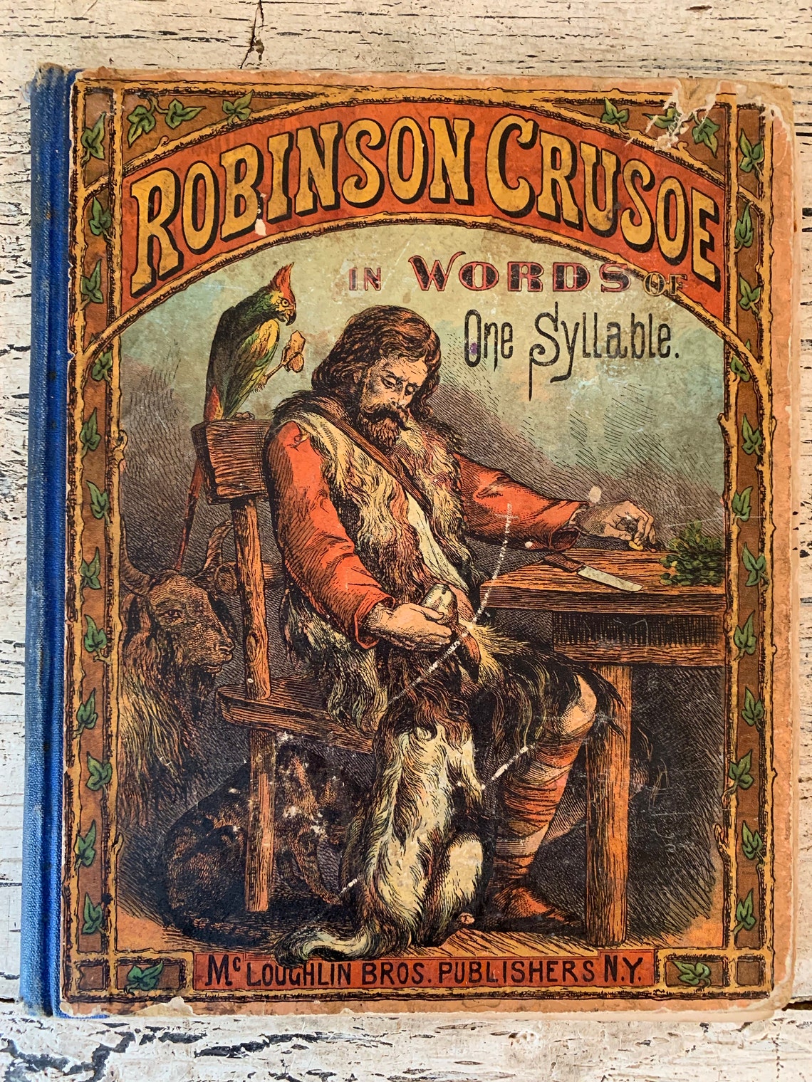Robinson Crusoe in One Syllable Words 1869 Beautiful Cover
