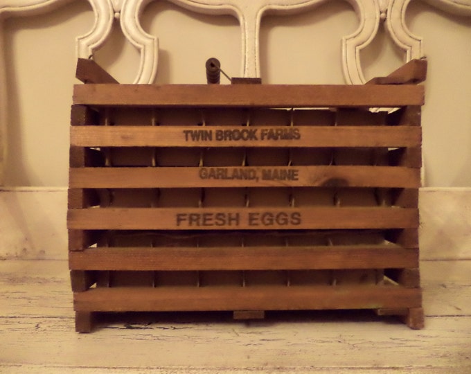 Wooden Egg Carrier Rustic Farmhouse Egg Crate Twin Brook Etsy