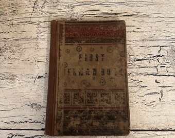 Antique School Book - Worman's Modern Languages: First German Book, 1880 - Rustic, Tattered Reading Book - Beautiful Images