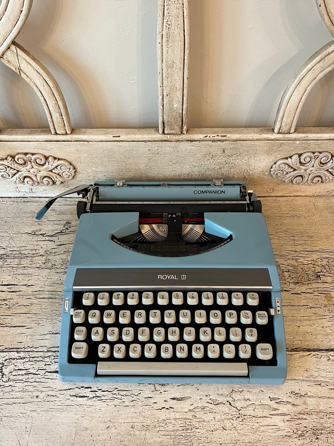 Vintage Royal Typewriter Light Blue Mid Century Modern Works but Needs