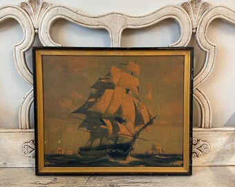 Vintage Ship Print - Nautical Decor