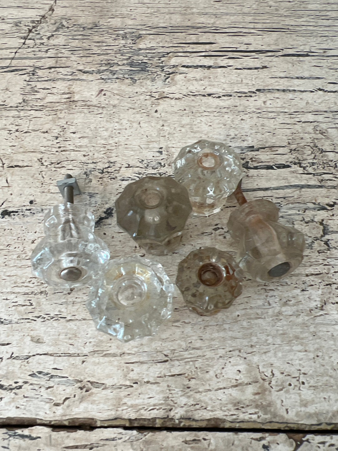 Vintage Glass Drawer Pulls Drawer Knobs Set of 6 Etsy