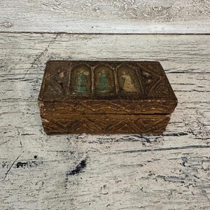 Small, Florentine Trinket Box - 1960&#39;s - 70&#39;s Italy Souvenir - Venetian Style