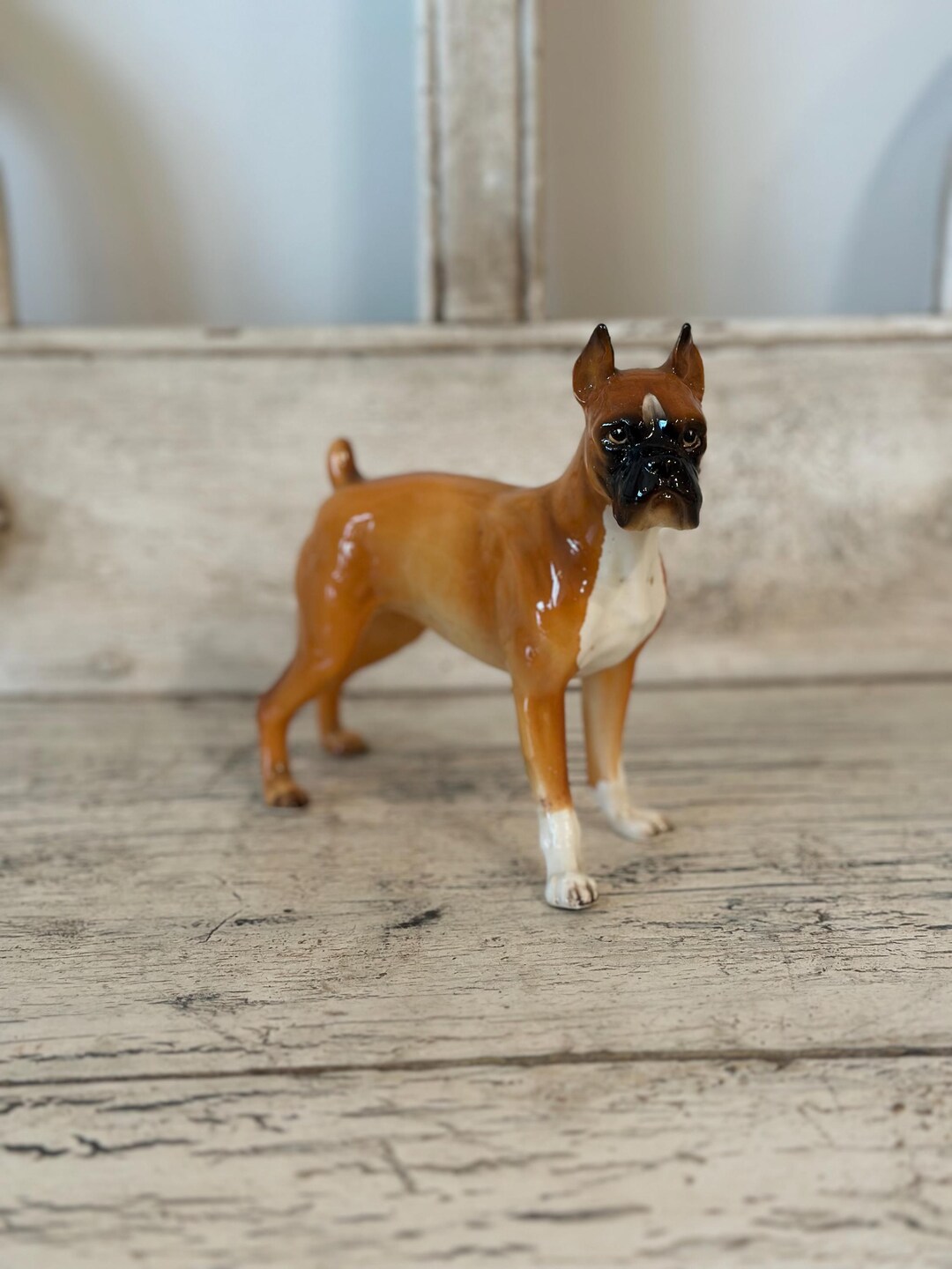 Vintage Dog Figurine - 1950s Ceramic Dog Statue - Boxer - Japan ...