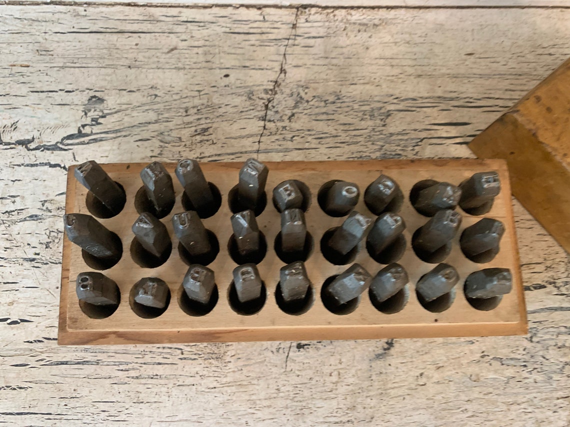 Vintage Steel Letter Punch Set 3/16 Inch Letters Complete Etsy